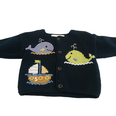 Art Walk Whale Watch Navy Sweater-