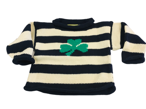 Navy Striped Shamrock Sweater.   - Call for sizes