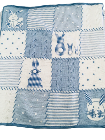 Art Walk Blue Bunny Gingham Blanket