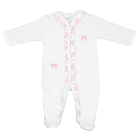 White/Pink Bow Footie
