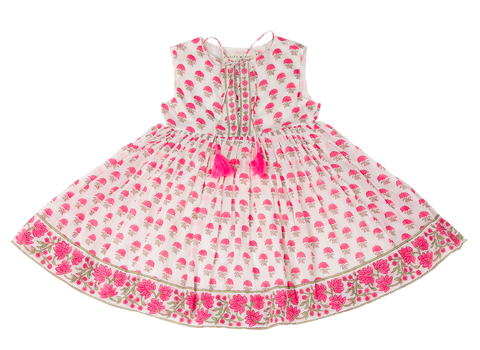 Pink Aster Print Dress