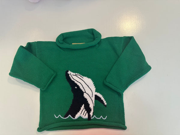 Green Whale Rollneck Sweater