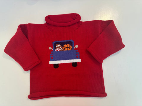 Red Truck w/Balls Rollneck Sweater