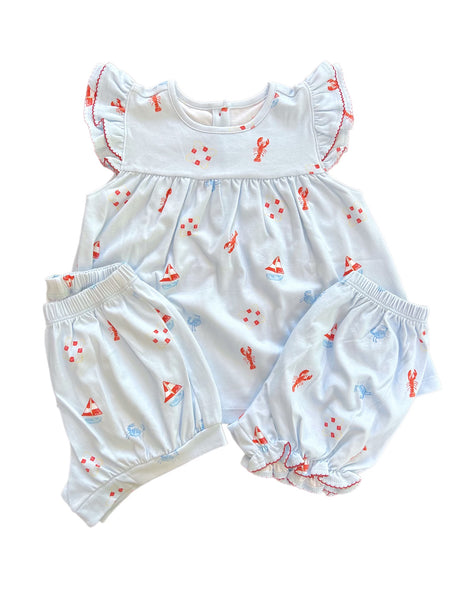 James and Lottie Lobster Knit Bloomer Set