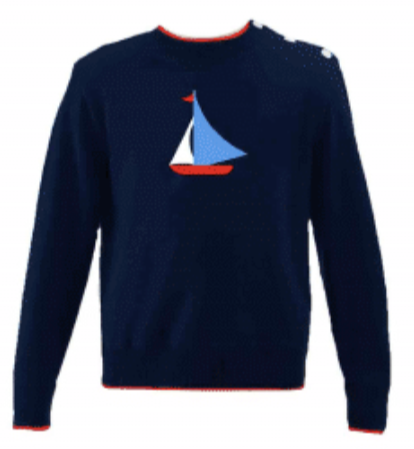 Navy Sailboat Sweater