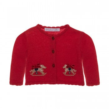 Red Rocking Horse Cardigan Sweater
