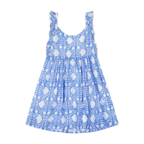 Blue & White Print Dress