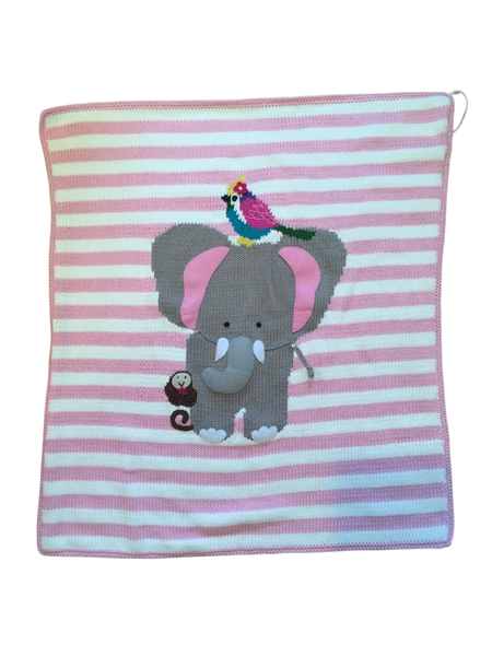 Art Walk Pink Elephant Blanket-