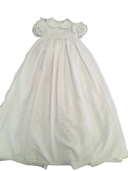 Will'beth Embroidered Christening Gown with Pearls & Lace – By George ...