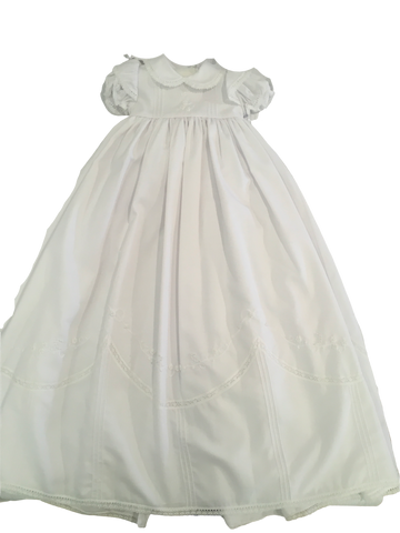 Will'beth Embroidered Christening Gown with Pearls & Lace