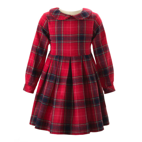 Red Tartan Plaid Flannel Dress    12m-6yr,
