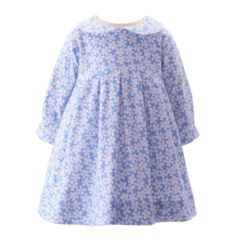 Blue Daisy Flannel Dress