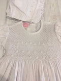 Will'beth Christening Gown with Smocking & Pearls