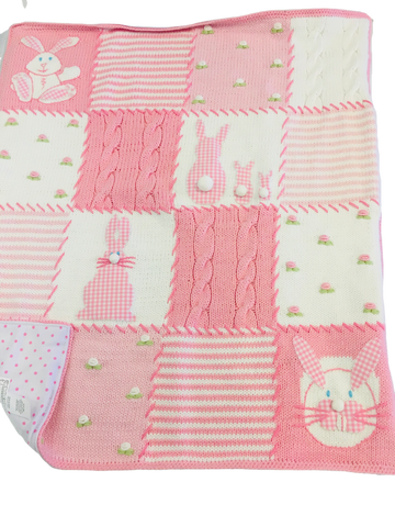 Art Walk Pink Gingham Bunny Blanket