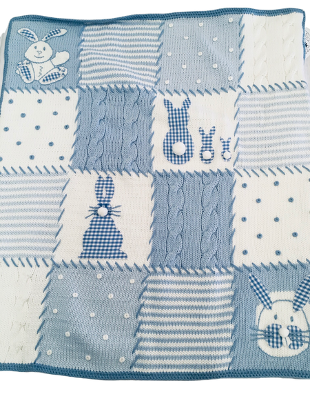 Art Walk Blue Bunny Gingham Blanket