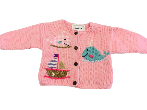 Art Walk Pink Whale Watch  Sweater-