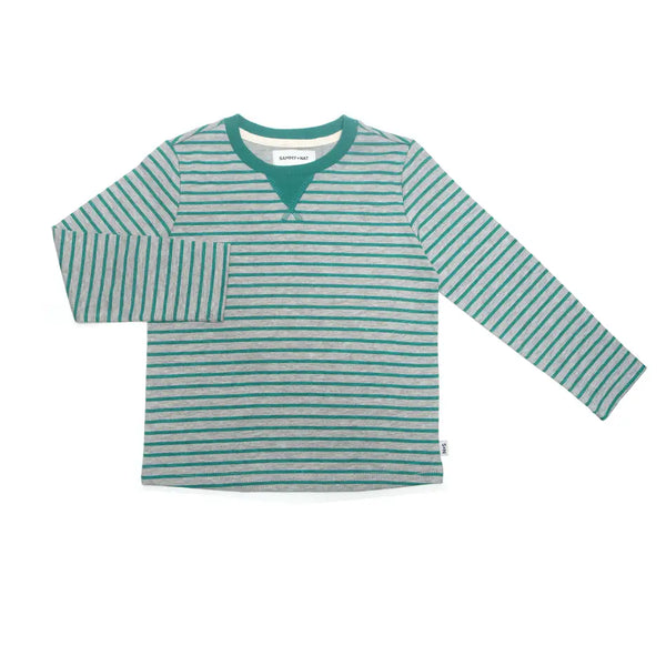 Long Sleeve Green Striped Shirt