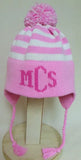 Personalized Pom Pom Hat - you choose colors - sizes 6m-10yr.  Call or email to purchase.