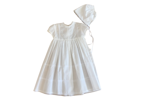 Kissy Kissy Short Embroidered Christening Gown- Bethany